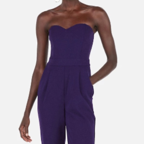 express strapless sweetheart neckline jumpsuit